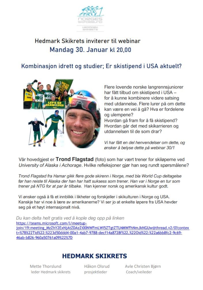 Toppidrett og utdanning - skistipend i USA noe for deg?